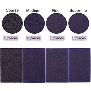eBoot Sanding Sponge Grit Sanding Blocks, Washable and Reusable Sand Sponge Kit, 12 Pieces (Assortment Grade)