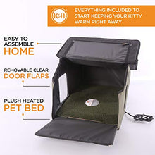 Load image into Gallery viewer, K&amp;H Pet Products Outdoor Heated Kitty House Extra-Wide Olive/Black 26.5" x 15.5" x 21.5" 20W
