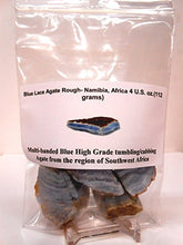 Load image into Gallery viewer, Rock Tumbler Gem Refill Kit - Namibia, Africa Blue Lace Agate Rough, Bold Banding, 4 oz
