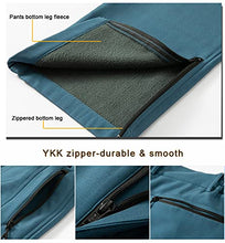 Load image into Gallery viewer, Gash Hao Mens Snow Ski Waterproof Softshell Snowboard Pants Outdoor Hiking Fleece Lined Zipper Bottom Leg (180navy, 32W x 32L)
