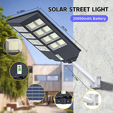 Load image into Gallery viewer, 800W Solar Street Lights Outdoor Waterproof, 80000LM High Brightness Dusk to Dawn LED Lamp, with Motion Sensor and Remote Control, for Parking Lot, Yard, Garden, Patio, Stadium, Piazza
