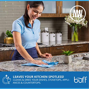 12" x 12" Buff Pro Multi-Surface Microfiber Cleaning Cloths | Black - 12 Pack | Premium Microfiber Towels for Cleaning Glass, Kitchens, Bathrooms, Automotive, Supplies & Products