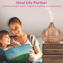 Load image into Gallery viewer, Ultimate Aromatherapy Diffuser 550ml &amp; Essential Oil Set - Ultrasonic Diffuser &amp; Top 10 Essential Oils - with 4 Timer &amp; 15 Ambient Light Settings - Bedroom Vaporizer Cool Mist Humidifier
