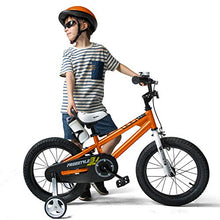 Load image into Gallery viewer, RoyalBaby Kids Bike Boys Girls Freestyle BMX Bicycle with Training Wheels Kickstand Gifts for Children Bikes 16 Inch Orange
