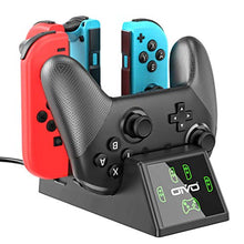 Load image into Gallery viewer, Switch Controller Charger Dock Station Compatible with Nintendo Switch Joycon&amp;Pro Controller, OIVO Upgraded 5-in-1 Switch Remote Controller Charger for Nintendo Switch - 2.8FT Type C Cable Included
