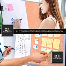 Load image into Gallery viewer, White Board and Cork Board Combination (18 x 24") Magnetic Bulletin Combo Board for Home or Office, Use as Vision or Message Board, Wall Mounted Memo Board, Dry Erase Markers
