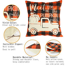 Load image into Gallery viewer, CandoCraft Thanksgiving Fall Throw Pillow Covers 18x18 Set of 4 Autumn Fall Home Decor Farmhouse Buffalo Plaid Pillow Covers Holiday Harvest Pumpkin Decorations
