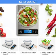 Load image into Gallery viewer, Nicewell Food Scale, 22lb Digital Kitchen Scale Weight Grams and oz for Cooking Baking, 1g/0.1oz Precise Graduation, Stainless Steel and Tempered Glass
