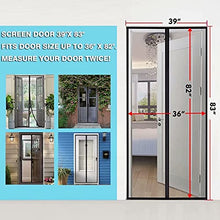 Load image into Gallery viewer, Magnetic Screen Door Fiberglass Mesh Screen Door with Magnets, Screen for Sliding Glass Door French Door Patio Door, Full Frame Hook &amp; Loop, Hands Free, Pet Friendly (36"x82")
