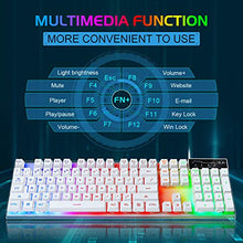 Load image into Gallery viewer, Gaming Keyboard and Mouse Combo, K1 LED Rainbow Backlit Keyboard with 104 Key Computer PC Gaming Keyboard for PC/Laptop(White)
