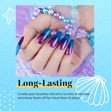 Load image into Gallery viewer, Beetles Gel Nail Polish Kit, Mermaid 20 Colors Soak Off Gel Polish Starter Kit with 1 Base Coat 1 Glossy &amp; 1 Matte Top Coat 3 Nail Brushes 6 Colors Glitter 1 Mermaid Nail Stickers Holiday Gifts Set
