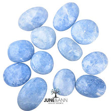 Load image into Gallery viewer, June&amp;Ann Natural Celestite Palm Stones, Healing Gemstone Therapy Worry Crystal Stones for Meditation Chakra Balancing Collection, Irregular Shape
