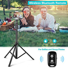 Load image into Gallery viewer, UBeesize 67&#39;&#39; Phone Tripod Stand &amp; Selfie Stick Tripod, All in One Professional Cell Phone Tripod, Cellphone Tripod with Wireless Remote and Phone Holder, Compatible with All Phones/Cameras
