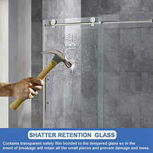 Load image into Gallery viewer, WOODBRIDGE MBSDC 6062-C Frameless Bathtub Shower Doors 56-60" Width x 62" Height with 3/8"(10mm) Clear Tempered Glass in Polished Chrome Finish
