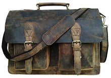 Load image into Gallery viewer, 18 Inch Vintage Computer Leather Laptop Messenger Bags for Men Leather Briefcase Shoulder Bag Man &amp; Women Bag (rustic brown)

