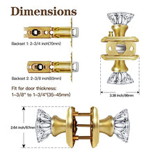 Load image into Gallery viewer, CLCTK Premium Glass Door Knobs, Bathroom Bedroom Door Knobs with Lock, Privacy Gold Door Knob Interior, Satin Brass
