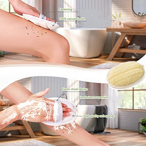 ATTEASAY Exfoliating Natural Loofah Back Scrubber (5 Pack) Exfoliating Loofah Pad Body Scrubber, Made with Eco-Friendly and Biodegradable Shower Luffa Sponge, Loofah for Women and Men