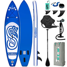Load image into Gallery viewer, FunWater SUP Inflatable Stand Up Paddle Board 10&#39;x31&#39;&#39;x6&#39;&#39; Ultra-Light Inflatable Paddleboard with ISUP Accessories,Fins,Adjustable Paddle, Pump,Backpack, Leash, Waterproof Phone Bag,Kayak Seat
