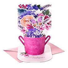 Load image into Gallery viewer, Hallmark Paper Wonder Mothers Day Pop Up Card (Purple Flower Bouquet, Beautiful in Every Way)
