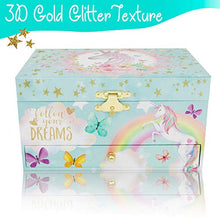 Load image into Gallery viewer, The Memory Building Company Unicorn Jewelry Box for Girls &amp; Boys - Musical Girls Jewelry Organizer Box - Granddaughter Gifts for 8-Year-Old Girls
