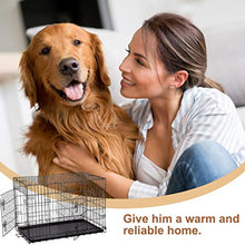 Load image into Gallery viewer, BestPet Dog Crate Double Door Folding Metal Dog Cage Plastic Tray Pet Crate Pet Cage W/Divider,24&quot; 30&quot; 36&quot; 42&quot; 48&quot; (42&quot; Dog Cage)
