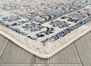 Persian-Rugs 5934 Distressed Ivory 5 x 7 Area Rug Carpet Large New