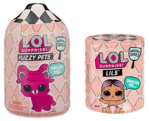 L.O.L. Surprise! Fuzzy Pets + LOL Lils Makeover Series 5 with Sisters, Brothers or Pets - Styles Vary (One Each)