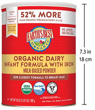 Load image into Gallery viewer, Earth&#39;s Best Organic Dairy Infant Powder Formula with Iron, Omega-3 DHA and Omega-6 ARA, 35 Ounce
