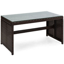 Load image into Gallery viewer, Best Choice Products 4-Piece Wicker Patio Furniture Set w/Table, Tempered Glass, 3 Sofas, Cushioned Seats - Brown
