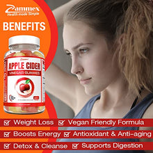 Load image into Gallery viewer, Apple Cider Vinegar Gummies Vitamins with The Mother, 500mg ACV &amp; Ginger, Vegan, Paleo &amp; Keto Friendly, Non-GMO, Natural Apple Flavor Pectin Gummy with Superfoods, for Women Men, 60 Count, by Zammex
