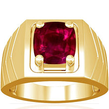 Load image into Gallery viewer, 18K Yellow Gold Cushion Cut Ruby Mens Ring
