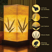 Load image into Gallery viewer, Japanese Lantern Bedside Bamboo Lamp - Table Lamp Japanese decor Cherry Blossom Lamp for Nightstand, Dresser, Living Room, Kids Room, Dorm, Office - Instructions + Lightbulb included
