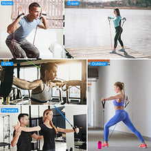 Load image into Gallery viewer, Resistance Bands Set, Exercise Bands with Handles Attached 5 Resistance Bands, Handles, Legs Ankle Straps &amp; Door Anchor, Carry Bag, Fitness Bands for Men Women Resistance Training, Physical Therapy
