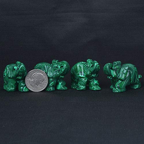 Load image into Gallery viewer, Justinstones Synthetic Malachite Carved Elephant Crystal Animal Totem Spirit Stone Figurine 2 inch