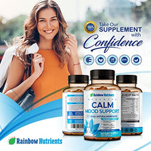 Load image into Gallery viewer, 28 in 1 Calm Mood Support Supplement- Natural Happy Pills for Occasional Anxiousness &amp; Stress, Worry feelings, Relaxation, Mental Clarity | Max Dopamine Mood Boost for Women &amp; Men | 120 Vegan Capsules
