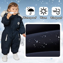 Load image into Gallery viewer, XIFAMNIY Girls Boys One Piece Snowsuits Overalls Ski Suits Winter Waterproof Coats Jumpsuits for Baby Toddler 2T-5T
