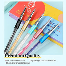 Load image into Gallery viewer, Beetles 5Pcs Nail Art Liner Brushes with 36 Pcs Gel Green Red Purple Brown Nail Art Kit with Glossy &amp; Matte Base Top Coat
