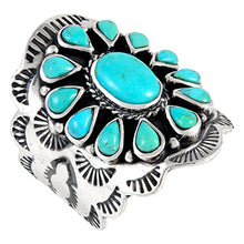 Load image into Gallery viewer, Turquoise Ring Sterling Silver 925 Genuine Gemstones Size 6 to 11 (Turquoise) (9)
