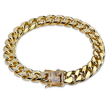 Load image into Gallery viewer, TOPGRILLZ Hip Hop14K Gold Plated Finished Miami Cuban Link Bracelet with Iced Out Simulated Lab Diamond Clasp for Men Women
