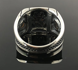 KAR 925K Stamped Sterling Silver Black Onyx Men's Ring K6F (10.25)