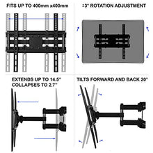 Load image into Gallery viewer, Cheetah Mounts Dual Articulating Arm TV Wall Mount Bracket for 20-65” TVs up to VESA 400 and 115lbs, Mounts on Studs up to 16” and Includes a Twisted Veins 10’ HDMI Cable &amp; 6” 3-Axis Magnetic Bubble
