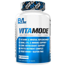 Load image into Gallery viewer, Evlution Nutrition VitaMode High Performance Men’s Multivitamin, Full Spectrum Vitamins &amp; Minerals, Immune Health, Vitamin C &amp; D, Zinc, Antioxidants, Skin, Hair, Bone, Eye Health (60 Servings)

