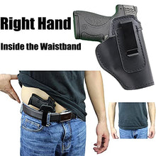 Load image into Gallery viewer, IWB Leather Holster for Inside Waistband Concealed Carry Fits:S&amp;W M&amp;P Shield-Glock19 26 29 30 32 43-Beretta Px4-RUGER EC9s-SIG-HK-Taurus-XDS or Similar Sized Handguns
