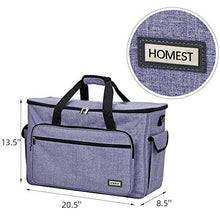 Load image into Gallery viewer, HOMEST Sewing and Embroidery Machine Carrying Case, Universal Tote Bag with Shoulder Strap for Brother SE600, PE535, Multifunctional - Large Capacity, Purple
