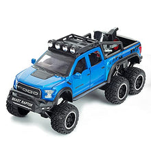 Load image into Gallery viewer, F-150 Pickup Truck Toy Refitted 6x6 Off-Road Model Truck 1/24 Scale Die-Cast Metal Toy Car (Blue)
