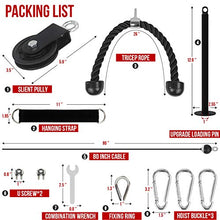 Load image into Gallery viewer, YaNovate Fitness LAT and Lift Pulley System with Loading Pin, Tricep Strap Rope, Cable Rope for Muscle Strength, Home Workout Gym Equipment Machine for Pull Downs, Biceps Curl, Forearm, Shoulder
