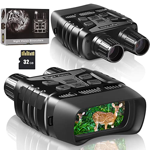 NEWBEA Night Vision Goggles Night Vision Binoculars for 100% Darkness, Digital Military Infrared Binoculars can Take Photo and Video, with 32G Memory Card