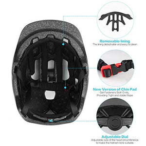 CHILEAF Adult Mountain Bike Helmet with Sports Face Scarf, Bicycle Helmet Specialized for Men Women, Cycling Helmet CE Certified Adjustable Lightweight Helmet for BMX Skateboard MTB Road Bike (Blue)