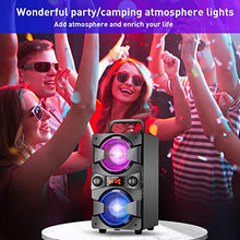 Load image into Gallery viewer, 60W Bluetooth Speakers Portable Wireless Speaker with Double Subwoofer Heavy Bass, FM Radio, Microphone, Lights, Remote, EQ, Loud Stereo Sound System Speaker for Home Outdoor Party Camping (1MIC)
