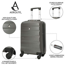 Load image into Gallery viewer, Aerolite Carry On Luggage Bag | Rolling Travel Suitcase Large Capacity | Lightweight Small Hard Shell Trolley for Men &amp; Women | Approved by Delta, United, Southwest &amp; Many More | 22x14x9 (All parts)
